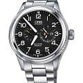 Oris Oris ProPilot 01 690 7735 4164-07 8 22 19-1  01 690 7735 4164-07 8 22 19-1 механические мужские часы черный циферблат, браслет нержавеющая сталь — вид спереди